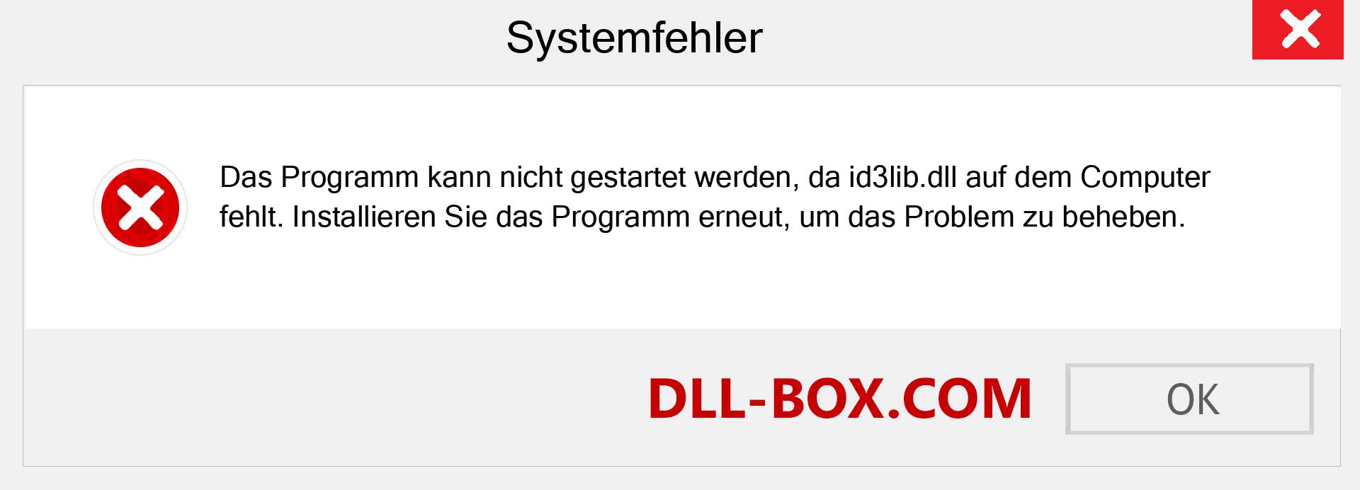 id3lib.dll-Datei fehlt?. Download für Windows 7, 8, 10 - Fix id3lib dll Missing Error unter Windows, Fotos, Bildern